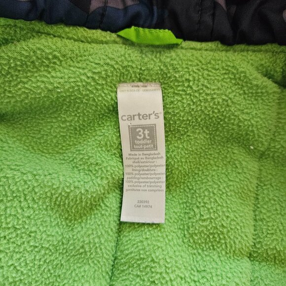 Carter's 3T Boys Blue and Green Dinosaur Winter Jacket - Picture 5 of 5